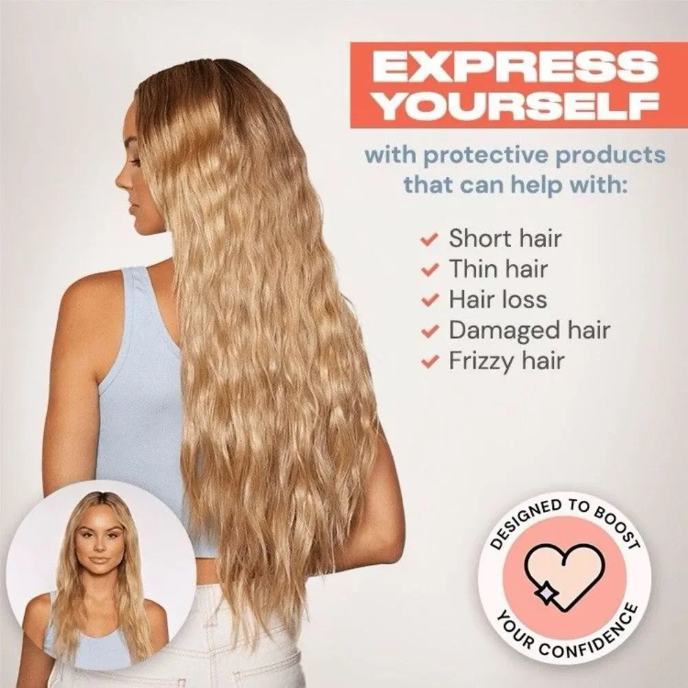 Insert Name Here INH 7pcs WAVY HONEY Clip-in Hair Extensions 24'' NEW Sealed